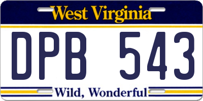 WV license plate DPB543