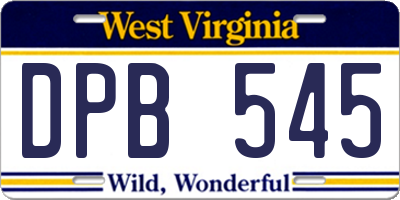 WV license plate DPB545