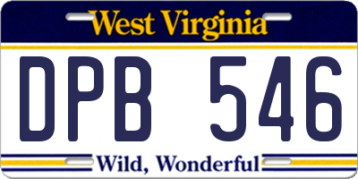 WV license plate DPB546