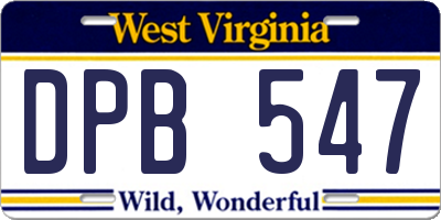 WV license plate DPB547