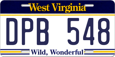 WV license plate DPB548