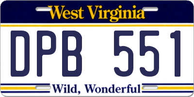 WV license plate DPB551