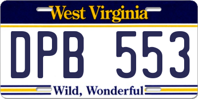 WV license plate DPB553
