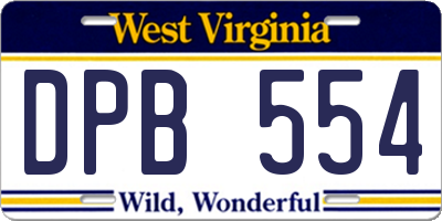WV license plate DPB554