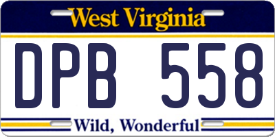WV license plate DPB558