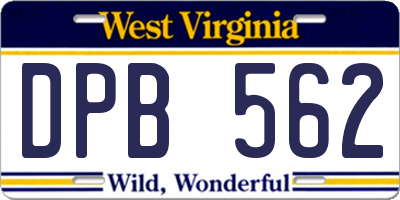 WV license plate DPB562
