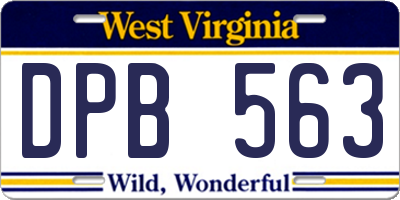 WV license plate DPB563