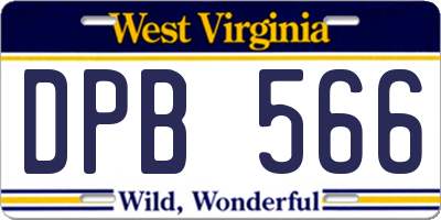 WV license plate DPB566