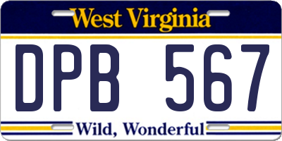 WV license plate DPB567