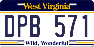 WV license plate DPB571
