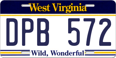 WV license plate DPB572