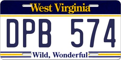 WV license plate DPB574