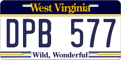 WV license plate DPB577