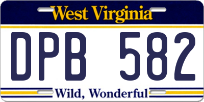 WV license plate DPB582