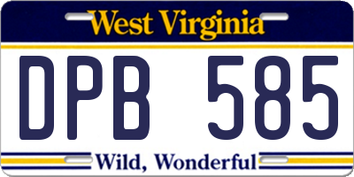 WV license plate DPB585