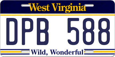 WV license plate DPB588
