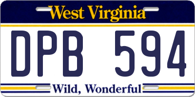 WV license plate DPB594