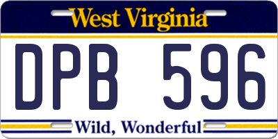 WV license plate DPB596