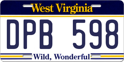 WV license plate DPB598