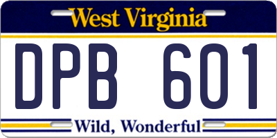 WV license plate DPB601