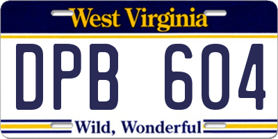 WV license plate DPB604