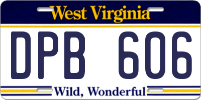 WV license plate DPB606