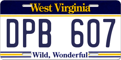 WV license plate DPB607
