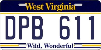 WV license plate DPB611