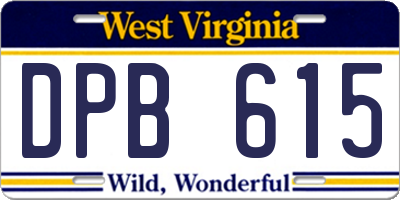 WV license plate DPB615