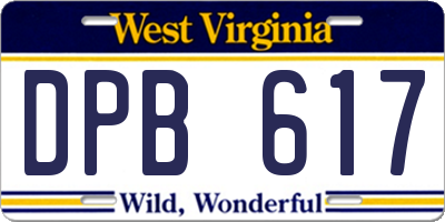 WV license plate DPB617