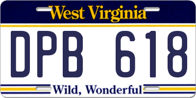 WV license plate DPB618