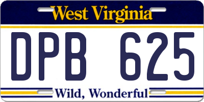 WV license plate DPB625