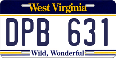 WV license plate DPB631