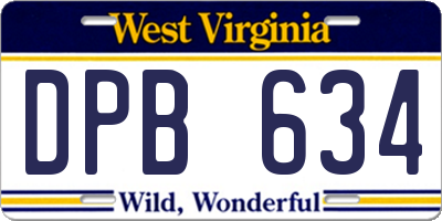 WV license plate DPB634
