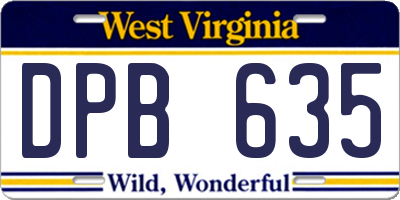 WV license plate DPB635