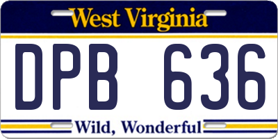 WV license plate DPB636