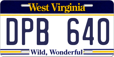 WV license plate DPB640