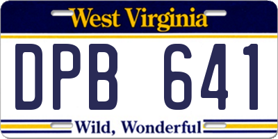 WV license plate DPB641
