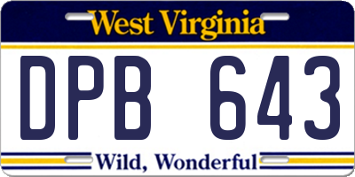 WV license plate DPB643
