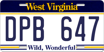 WV license plate DPB647