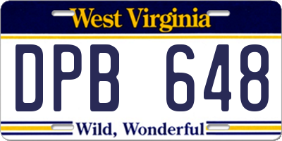 WV license plate DPB648
