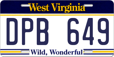 WV license plate DPB649