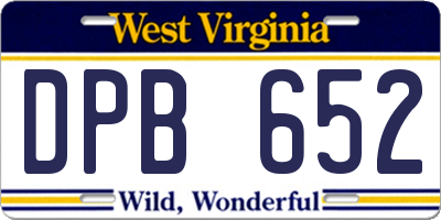 WV license plate DPB652