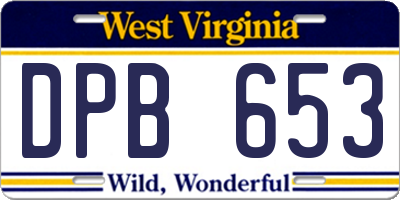 WV license plate DPB653
