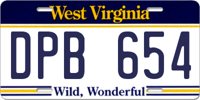 WV license plate DPB654