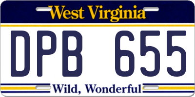 WV license plate DPB655