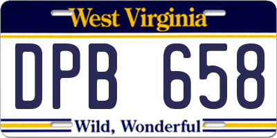 WV license plate DPB658