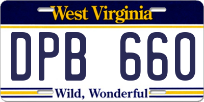 WV license plate DPB660