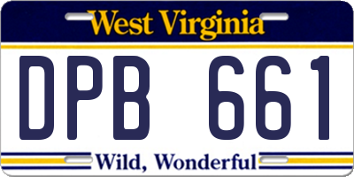 WV license plate DPB661