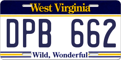 WV license plate DPB662